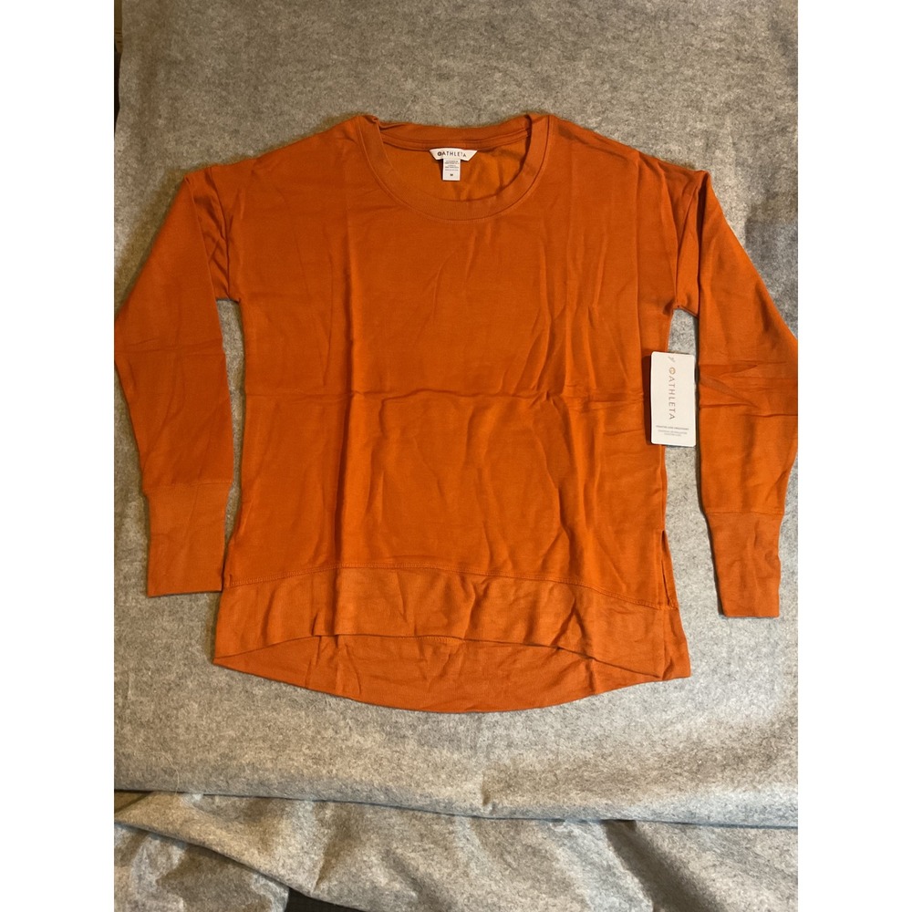 Athleta Coaster Luxe Sweatshirt Burnt Orange Plush Nirvana Pullover 870422 M